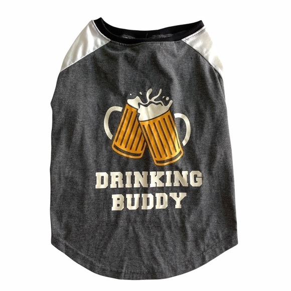 Top Paw Drinking Buddy Beer Graphic Dog Tee L - Picture 8 of 8